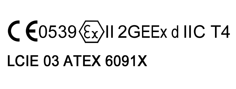 Utstyr for gassatmosfære Eksempel på merke av utstyr for gassatmosfære